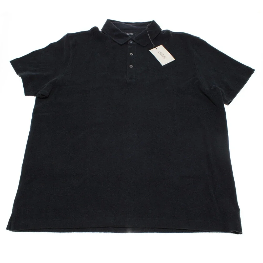 Orchard & Broome NWT Jackson Terry Polo Shirt Size XL in Navy Blue 100% Cotton